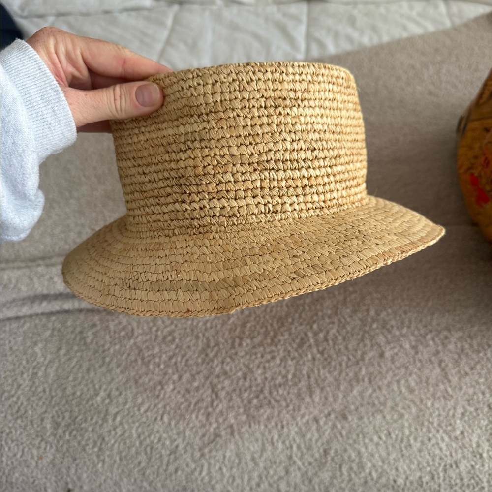 NWOT J crew Straw Raffia Bucket Hat
